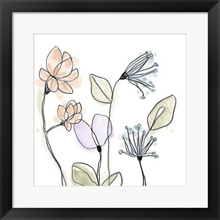 Framed Spindle Blossoms VI Print