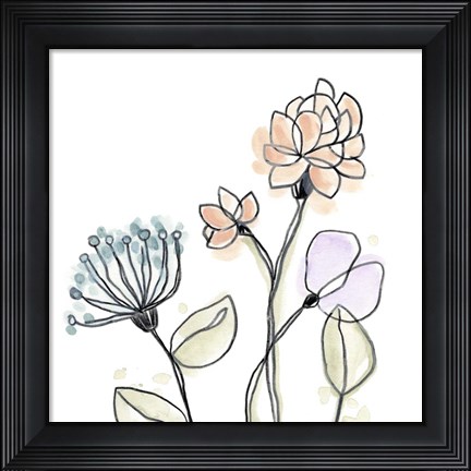 Framed Spindle Blossoms VII Print