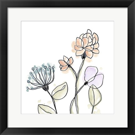Framed Spindle Blossoms VII Print