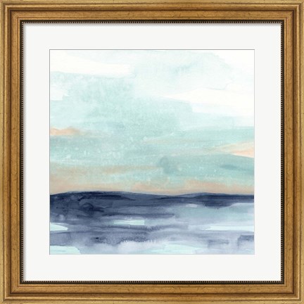 Framed Ocean Morning Mist I Print