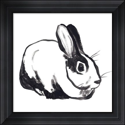 Framed Winter Rabbit I Print