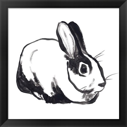 Framed Winter Rabbit I Print