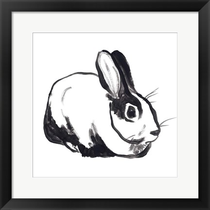 Framed Winter Rabbit I Print