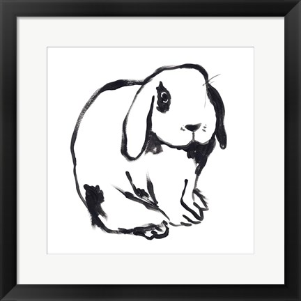 Framed Winter Rabbit III Print