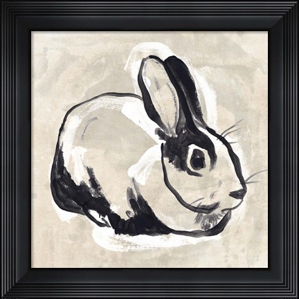 Framed Antique Rabbit I Print
