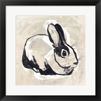 Framed Antique Rabbit I Print