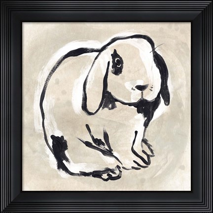 Framed Antique Rabbit III Print