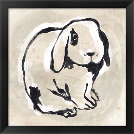 Framed Antique Rabbit III Print