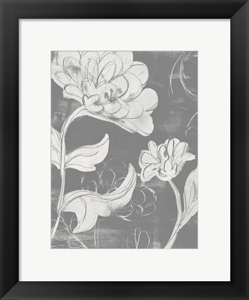 Framed Grayscale Garden I Print