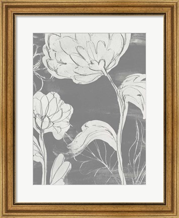 Framed Grayscale Garden II Print