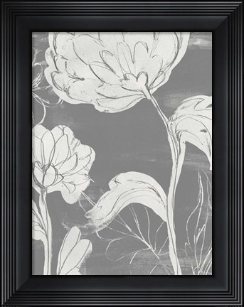 Framed Grayscale Garden II Print