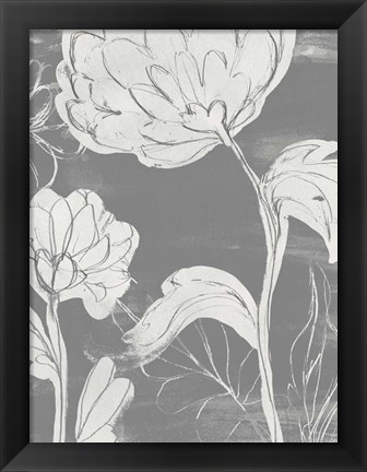 Framed Grayscale Garden II Print