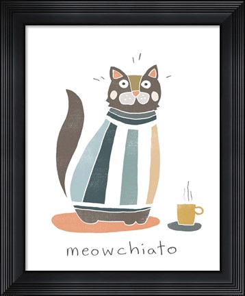 Framed Coffee Cats I Print