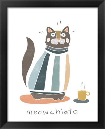 Framed Coffee Cats I Print