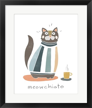 Framed Coffee Cats I Print