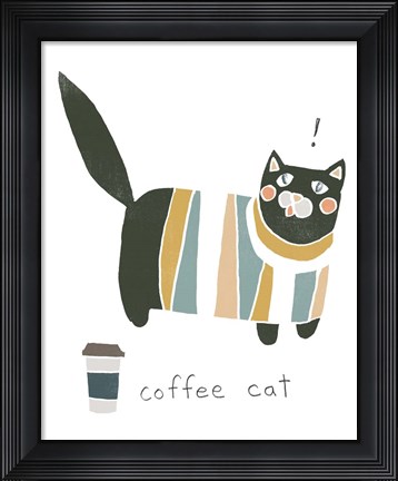 Framed Coffee Cats III Print