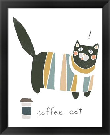 Framed Coffee Cats III Print