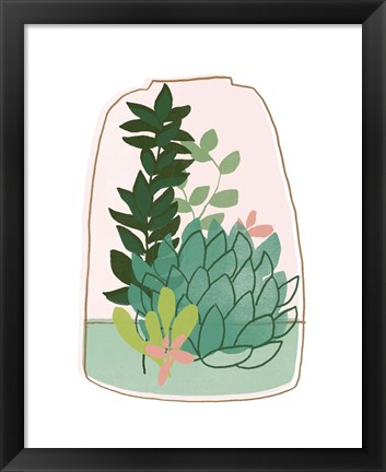 Framed Terrarium Cameo I Print