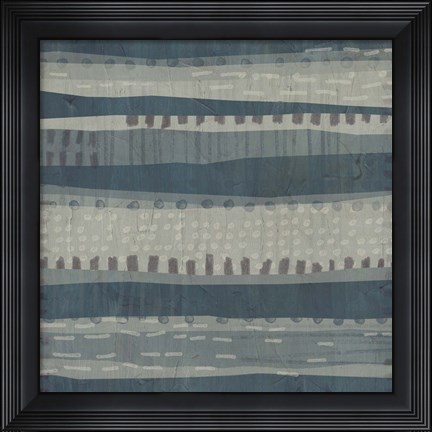 Framed Blue Dusk Textile II Print