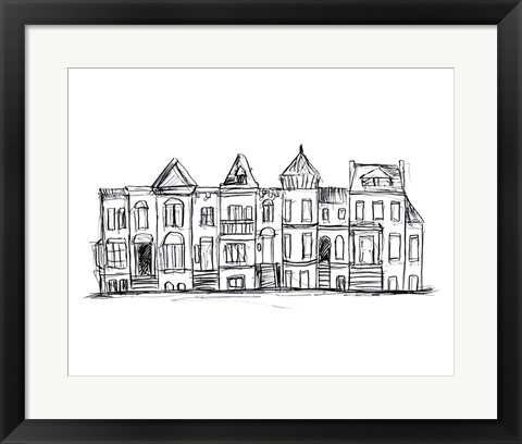 Framed Rowhouses II Print