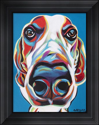 Framed Nosey Dog I Print