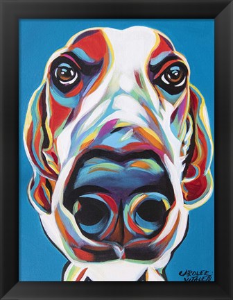 Framed Nosey Dog I Print