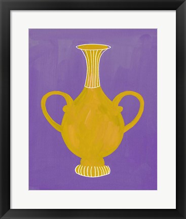 Framed Neon Vase II Print