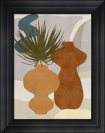 Framed Decorated Vases I Print
