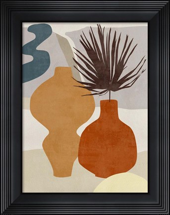 Framed Decorated Vases III Print