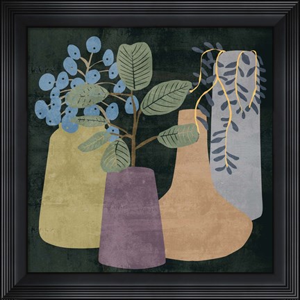Framed Decorative Vases III Print