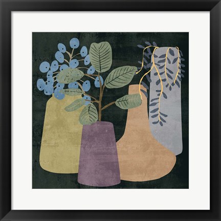 Framed Decorative Vases III Print