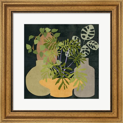 Framed Decorative Vases IV Print