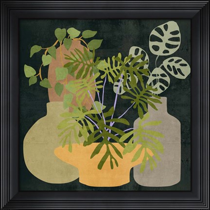 Framed Decorative Vases IV Print
