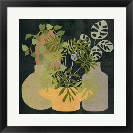 Framed Decorative Vases IV Print