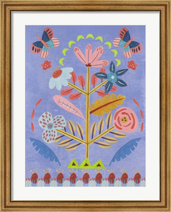 Framed Embroidered Garden II Print