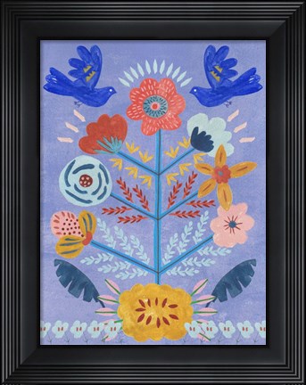 Framed Embroidered Garden III Print