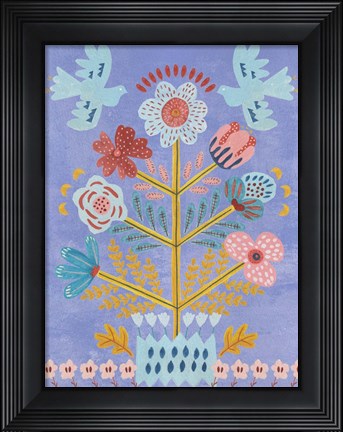 Framed Embroidered Garden IV Print