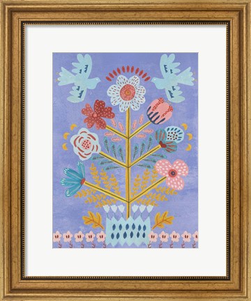 Framed Embroidered Garden IV Print