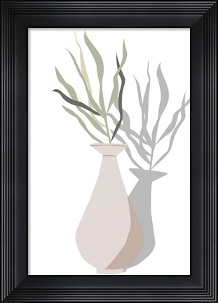 Framed Vase &amp; Stem I Print
