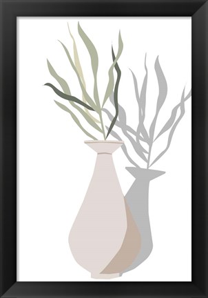 Framed Vase &amp; Stem I Print