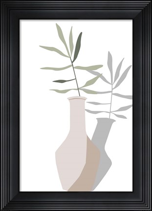 Framed Vase &amp; Stem III Print
