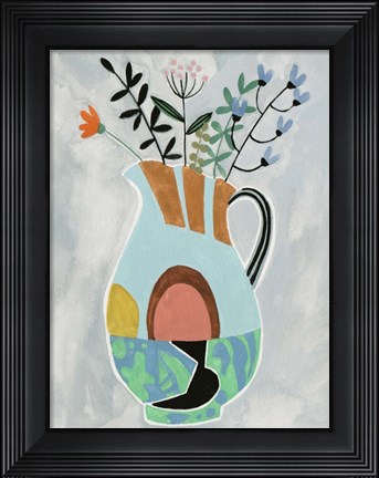 Framed Collage Vase III Print