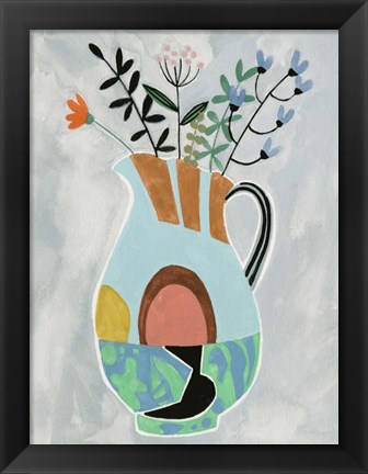 Framed Collage Vase III Print