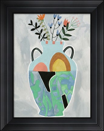 Framed Collage Vase IV Print