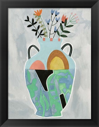 Framed Collage Vase IV Print