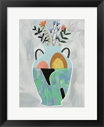 Framed Collage Vase IV Print