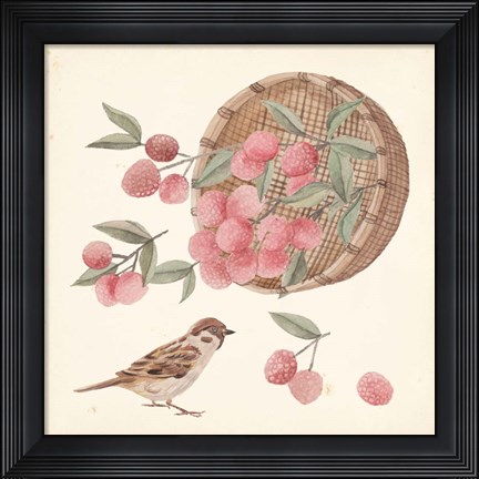 Framed Basket with Fruit I Print