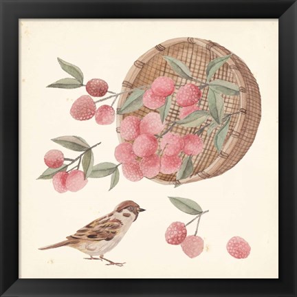 Framed Basket with Fruit I Print