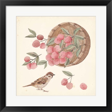 Framed Basket with Fruit I Print