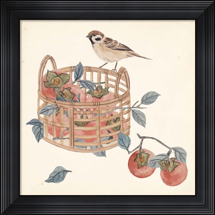 Framed Basket with Fruit IV Print